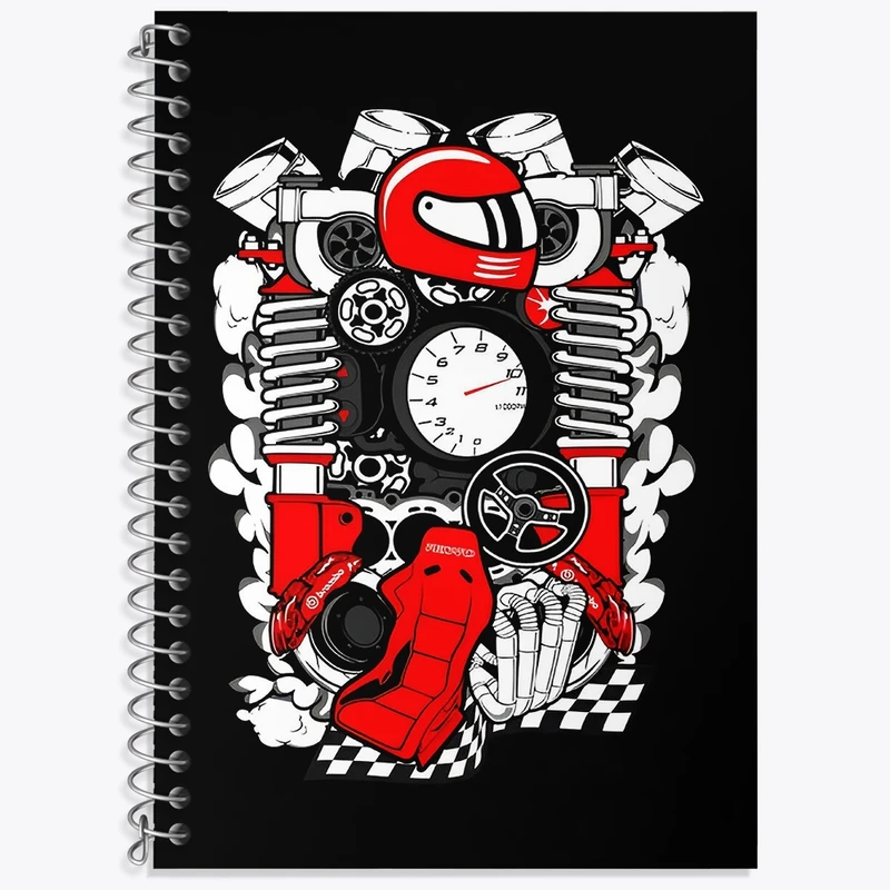 دفتر لغت 50 برگ خندالو طرح رالی ماشین کد F4176