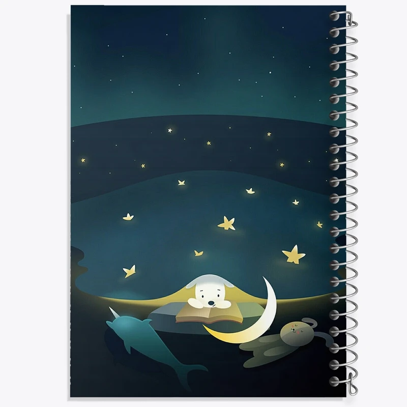 دفتر طراحی 50 برگ خندالو طرح سگ کتابخوان کد F8829