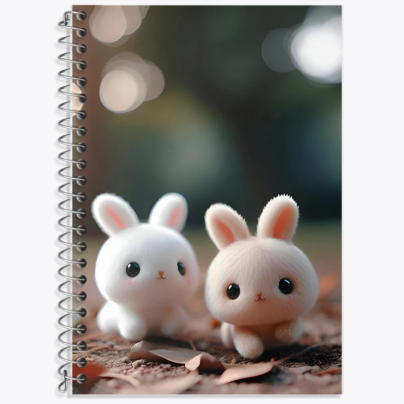 دفتر زبان 50 برگ خندالو مدل سه خط طرح خرگوش های کیوت کد F8552