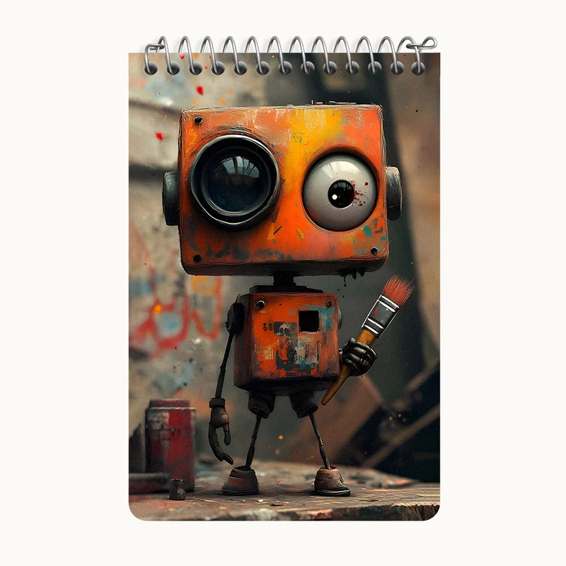 دفتر یادداشت 50 برگ خندالو طرح ربات کد F9918