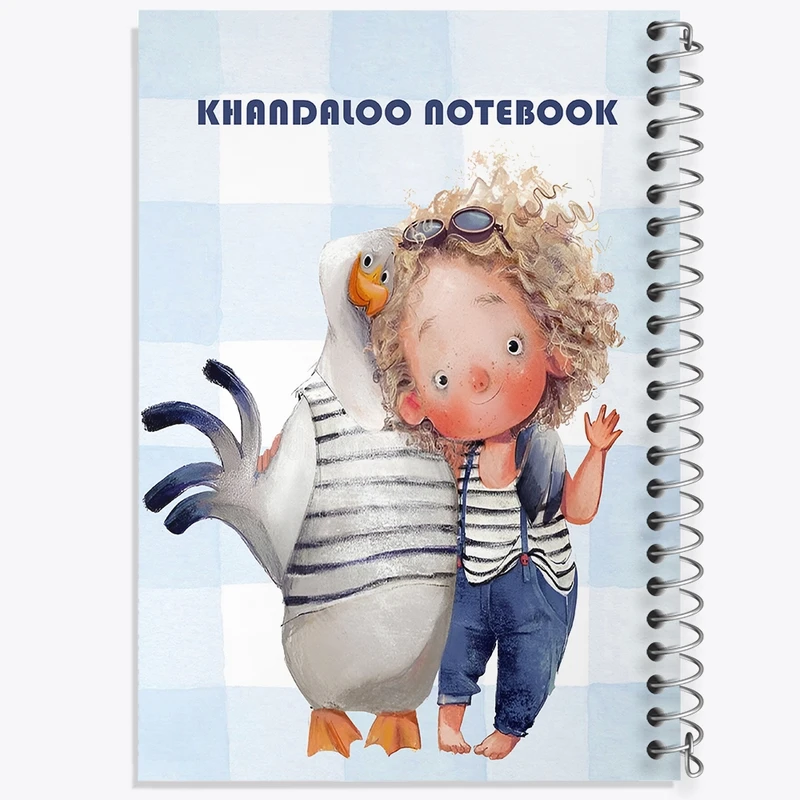 دفتر طراحی 50 برگ خندالو طرح پسر و مرغ دریایی کد N6162