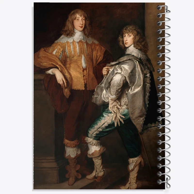 دفتر طراحی 50 برگ خندالو طرح نقاشی لردهای جان و برنارد استوارت اثر توماس گینزبرو کد F12492