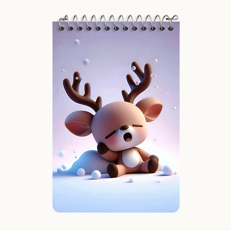 دفتر یادداشت 50 برگ خندالو طرح گوزن بامزه کد F7926