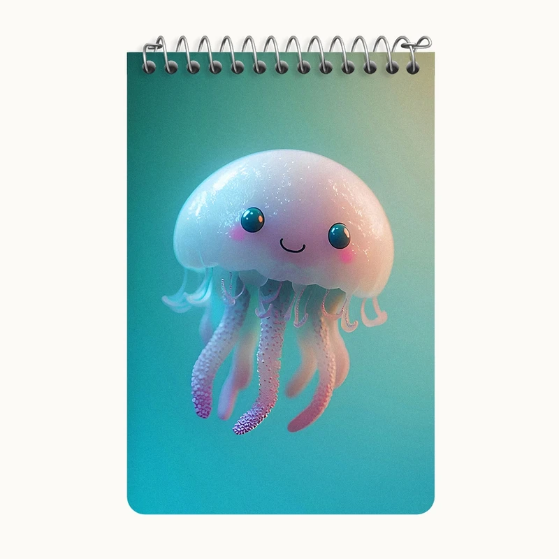 دفتر یادداشت 50 برگ خندالو طرح عروس دریایی کیوت کد F6519