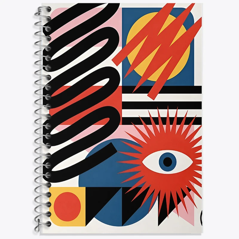 دفتر زبان 50 برگ خندالو مدل دو خط طرح انتزاعی کد F10117