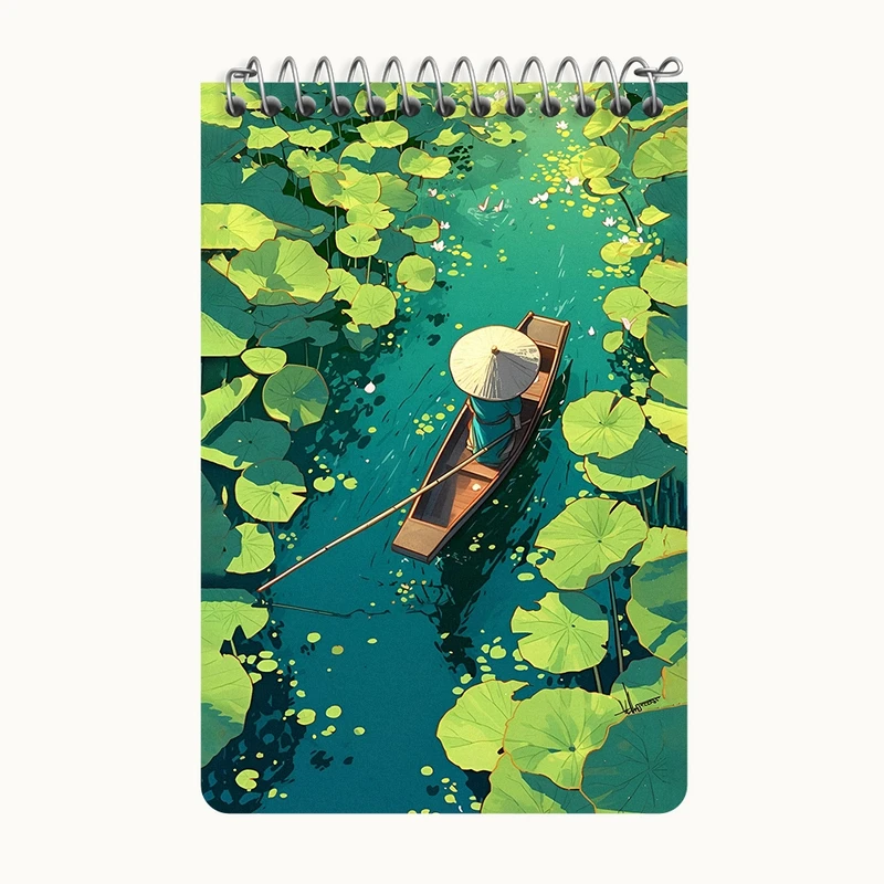 دفتر یادداشت 50 برگ خندالو طرح تالاب نیلوفر کد F3653