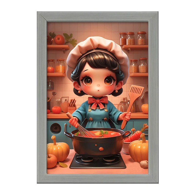 تابلو خندالو طرح دختر آشپز کد F9554
