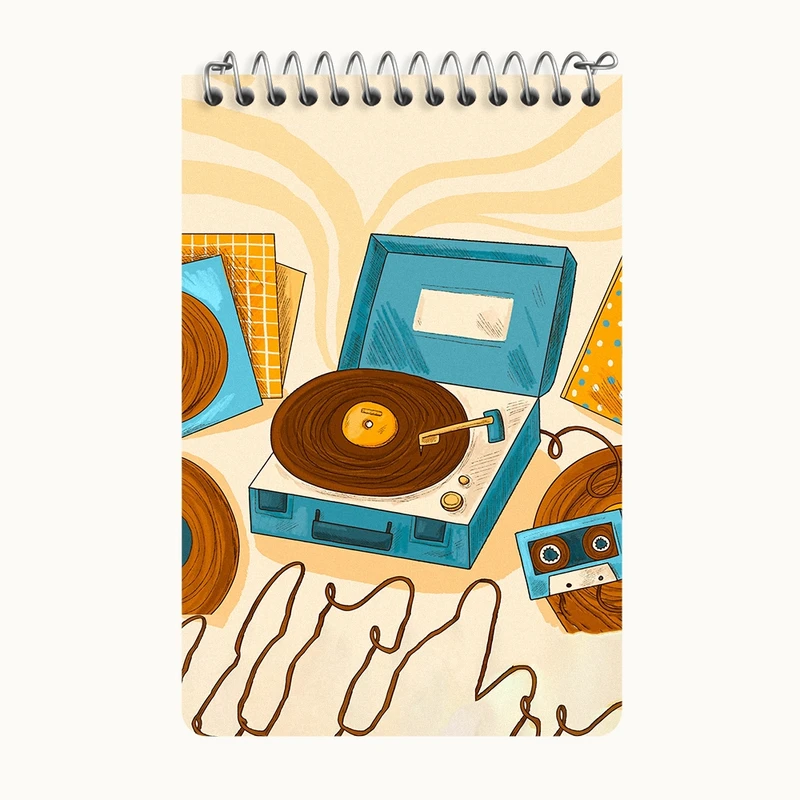 دفتر یادداشت 50 برگ خندالو طرح گرامافون کد F8181