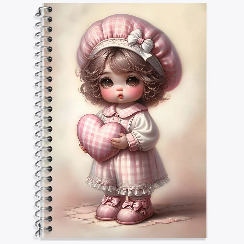 دفتر زبان 50 برگ خندالو مدل سه خط طرح دخترانه کودکانه کد F9484