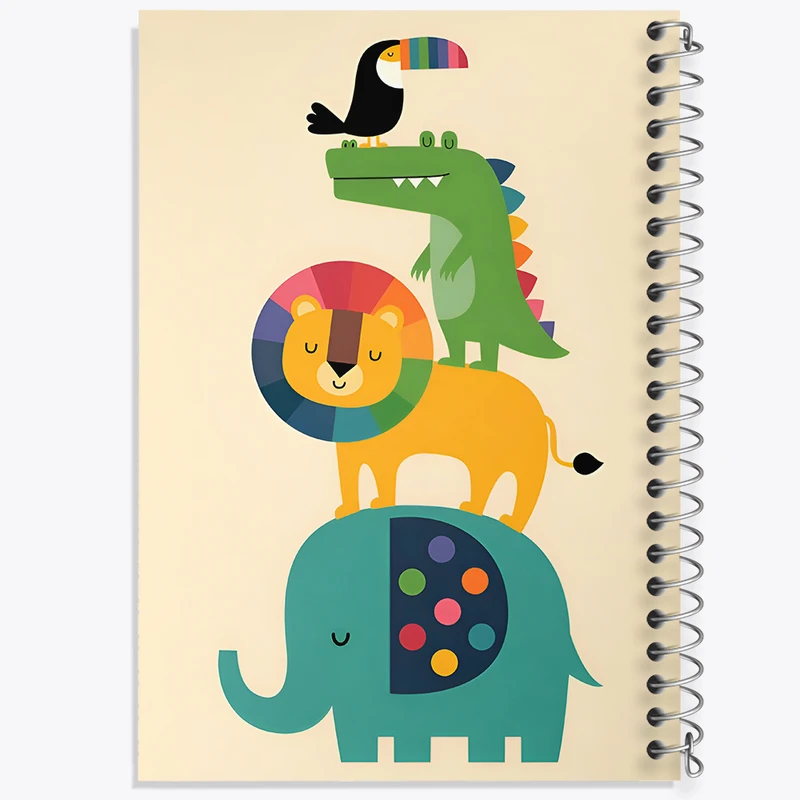 دفتر نقاشی 50 برگ خندالو طرح حیوانات کیوت کد F4914