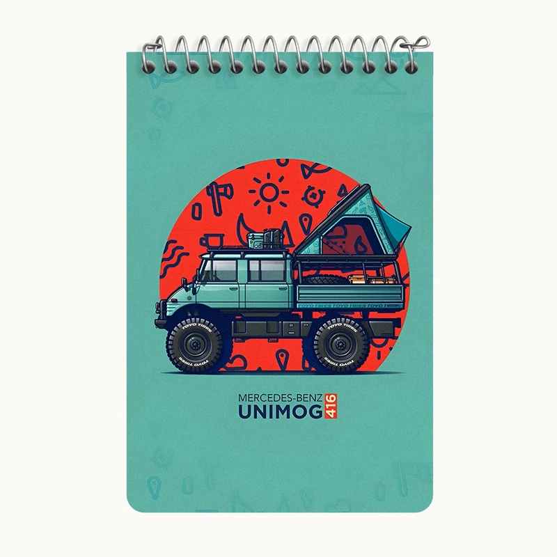 دفتر یادداشت 50 برگ خندالو طرح مرسدس بنز (Mercedes Benz Unimog 416) کد F14172