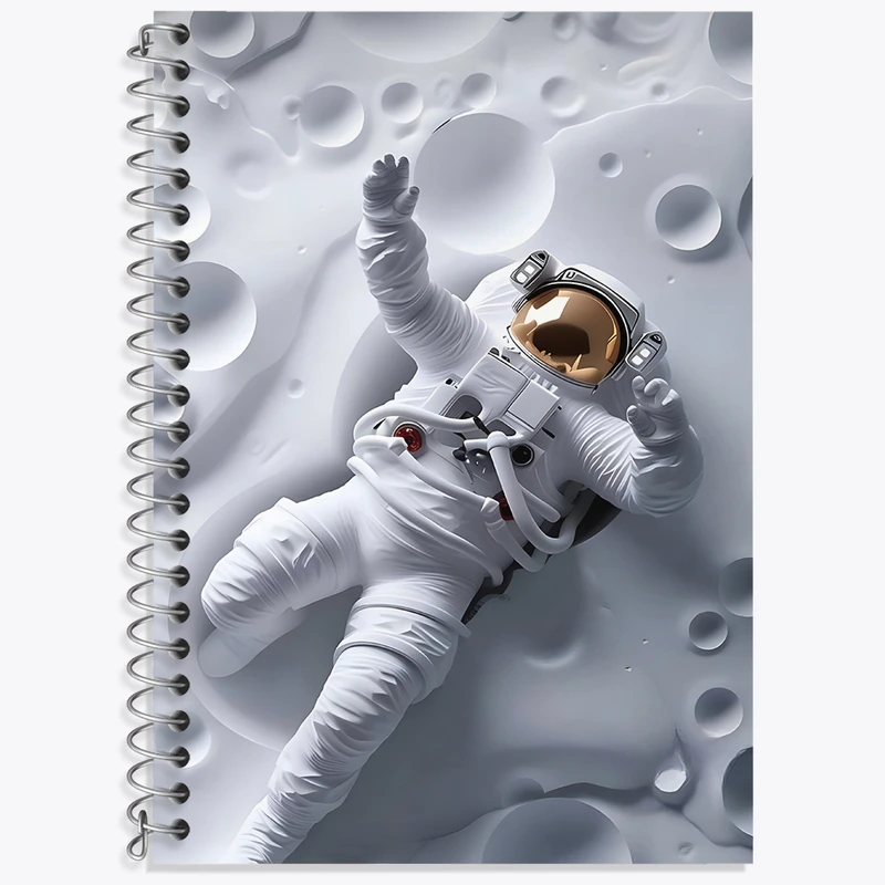 دفتر زبان دوخط 50 برگ خندالو طرح فضانورد کد F3940