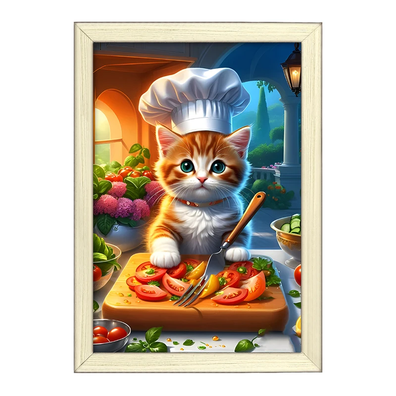 تابلو خندالو طرح گربه آشپز کد F6750