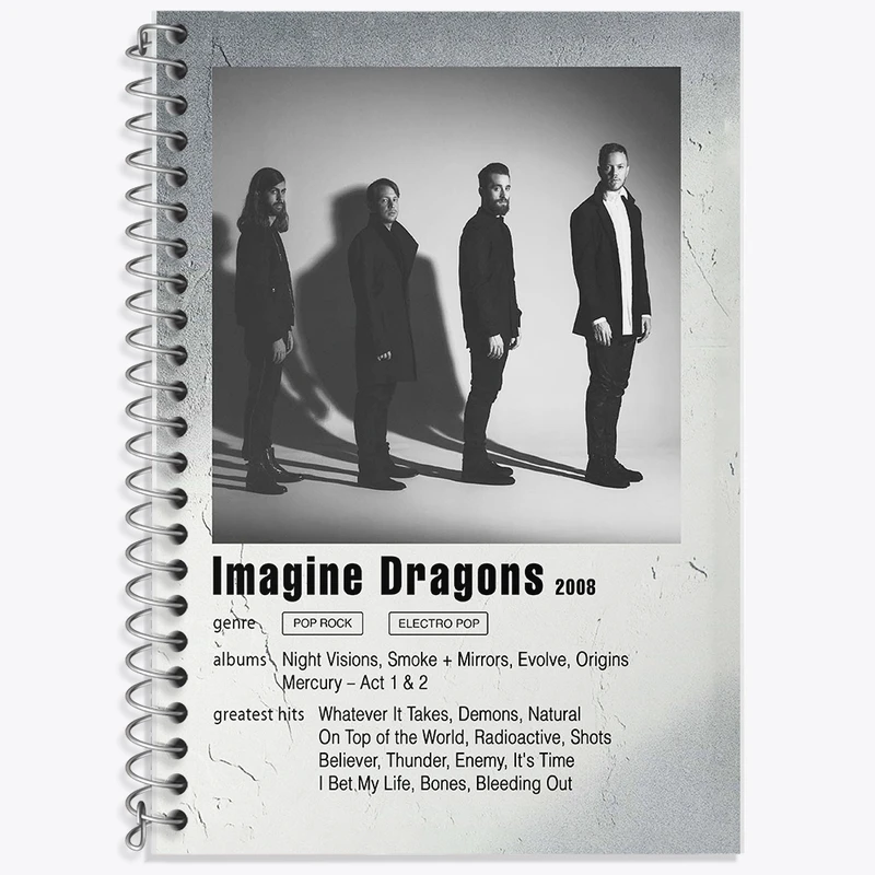 دفتر لغت 50 برگ خندالو طرح ایمجین درگنز (Imagine Dragons)   کد F11237