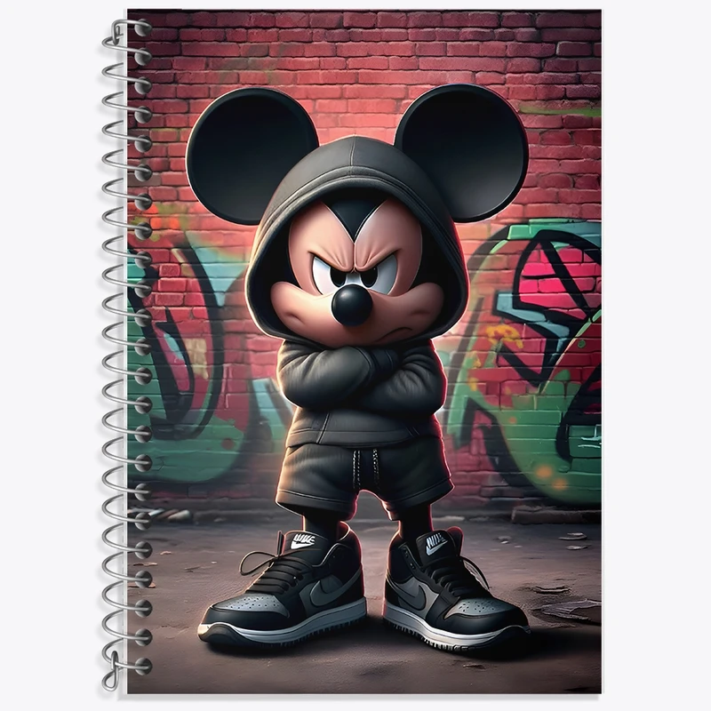 دفتر زبان 50 برگ خندالو مدل سه خط طرح میکی موس کد F9875