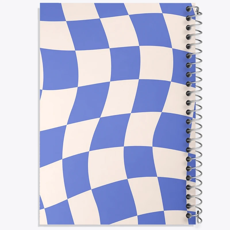 دفتر طراحی 50 برگ خندالو طرح چهارخونه آبی کد N2762