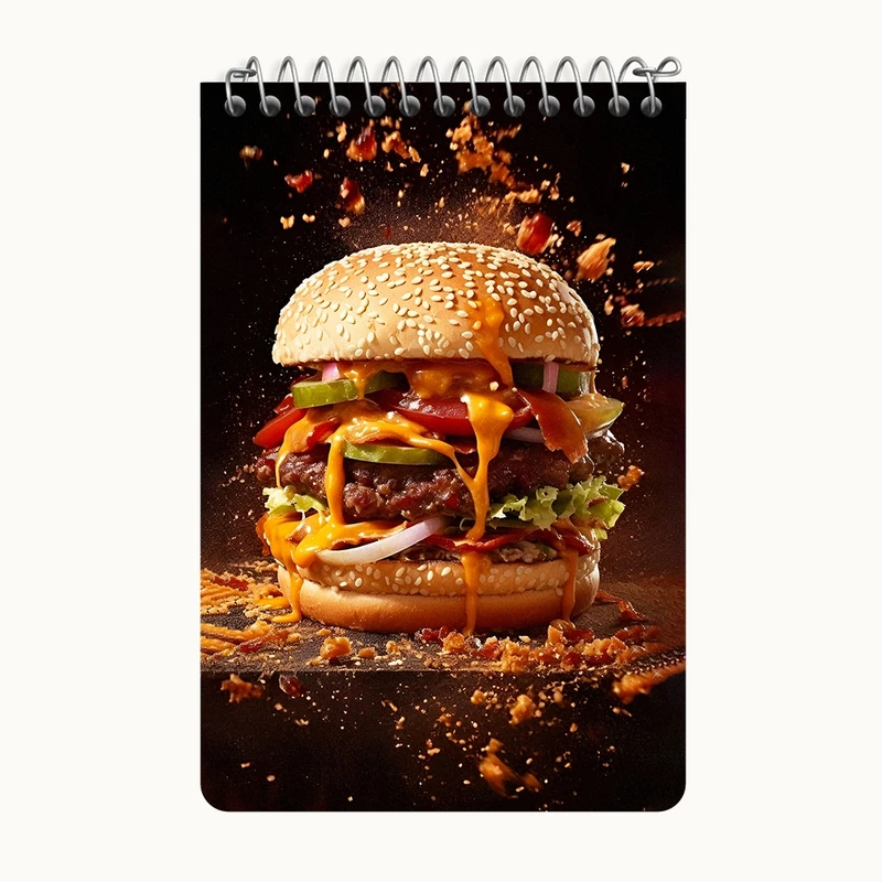 دفتر یادداشت 50 برگ خندالو طرح همبرگر کد F5933