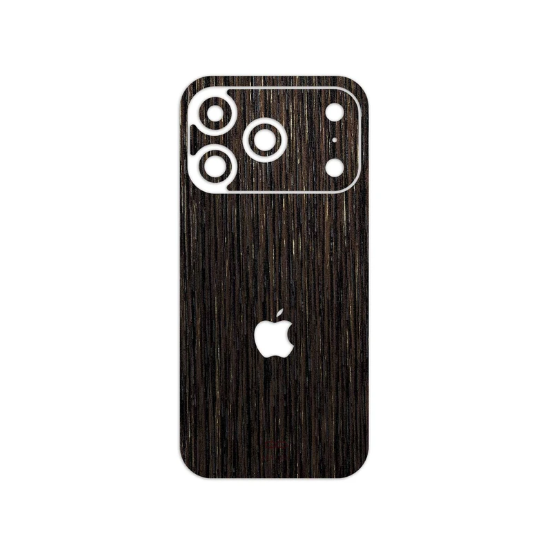 برچسب پوششی ماهوت مدل Dark-Gold-Stripes-Wood مناسب برای گوشی موبایل اپل iPhone 17 Pro