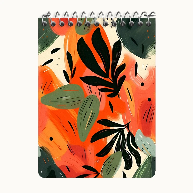 دفتر یادداشت 50 برگ خندالو طرح برگ و گیاه کد N7063