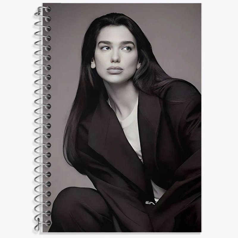 دفتر زبان 50 برگ خندالو مدل سه خط طرح دوا لیپا (Dua Lipa ) کد F10201