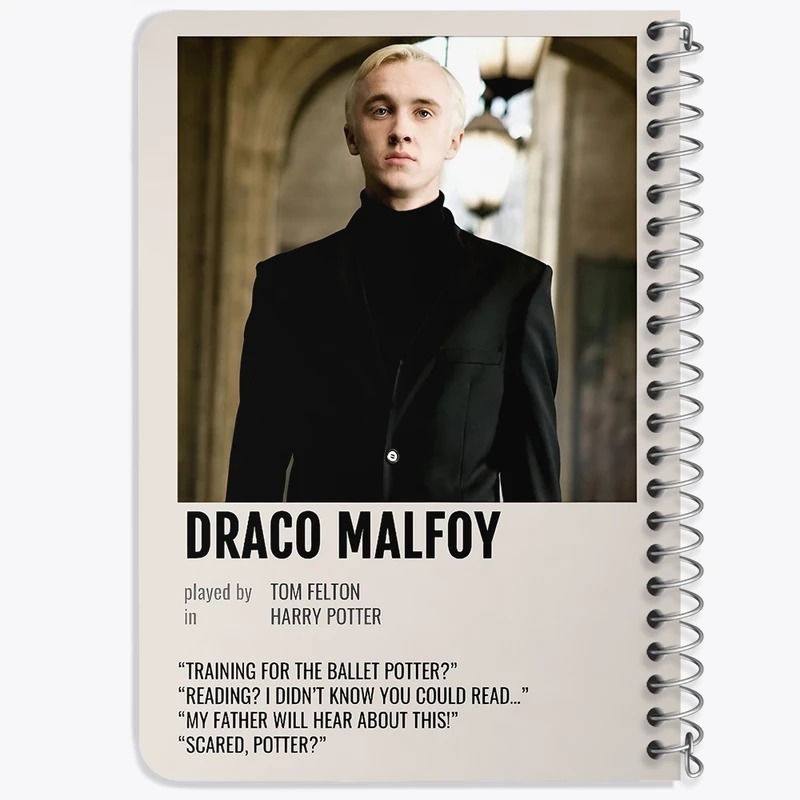 دفتر یادداشت 50 برگ خندالو طرح دراکو مالفوی (Draco Malfoy) کد F13402