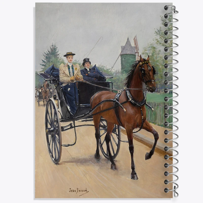 دفتر مشق 50 برگ خندالو طرح نقاشی کالسکه اثر ژان برو کد F12347