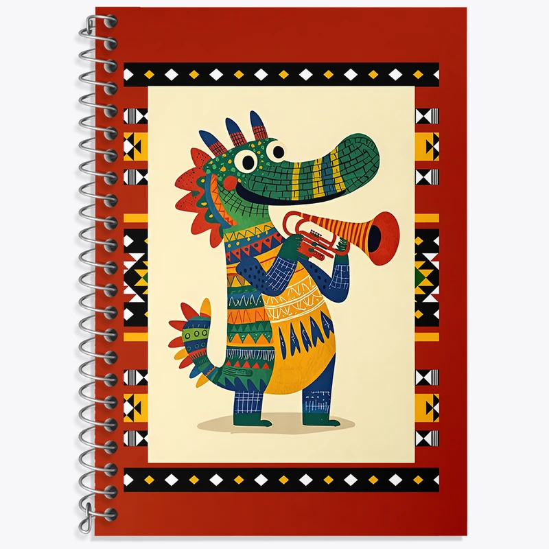 دفتر زبان دوخط 50 برگ خندالو طرح تمساح آفریقایی کد N7188