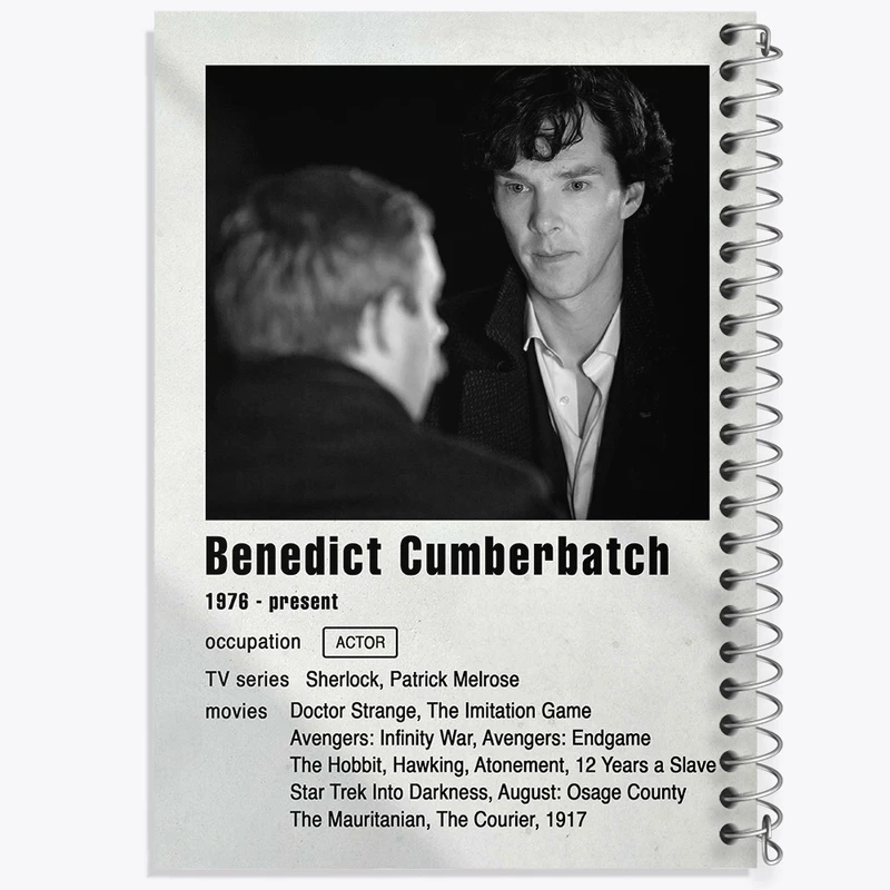 دفتر ژورنال نویسی 50 برگ خندالو مدل نقطه ای طرح بندیکت کامبربچ (Benedict CumberBatch) کد F11204