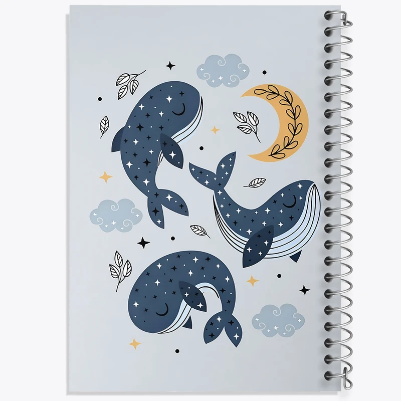 دفتر طراحی 50 برگ خندالو طرح وال و نهنگ کد N4372