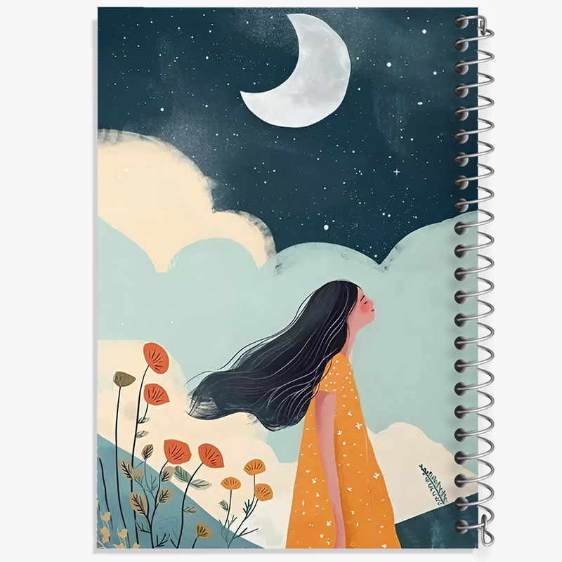 دفتر مشق 50 برگ خندالو طرح دختر رها در باد کد N6301