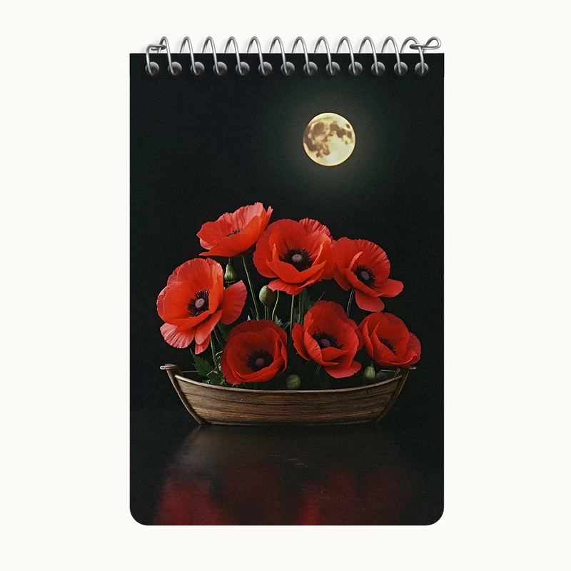 دفتر یادداشت 50 برگ خندالو طرح گل شقایق کد F11587