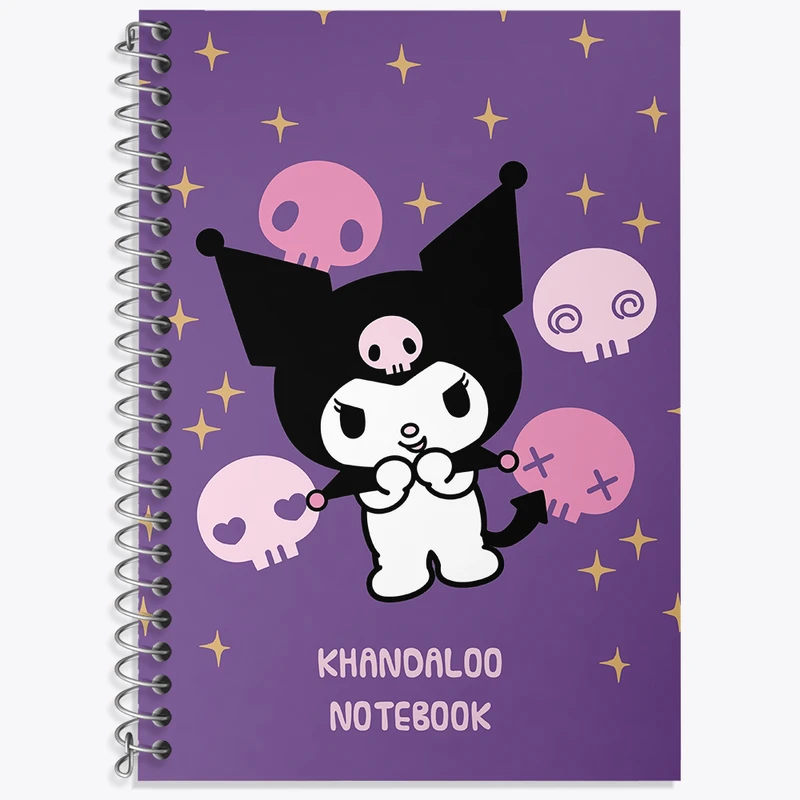 دفتر زبان دوخط 50 برگ خندالو طرح کرومی (Kuromi) کد N9057