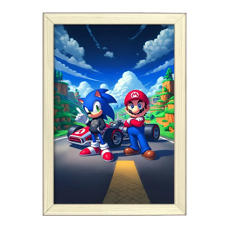 تابلو خندالو طرح سونیک و سوپر ماریو کد F6253