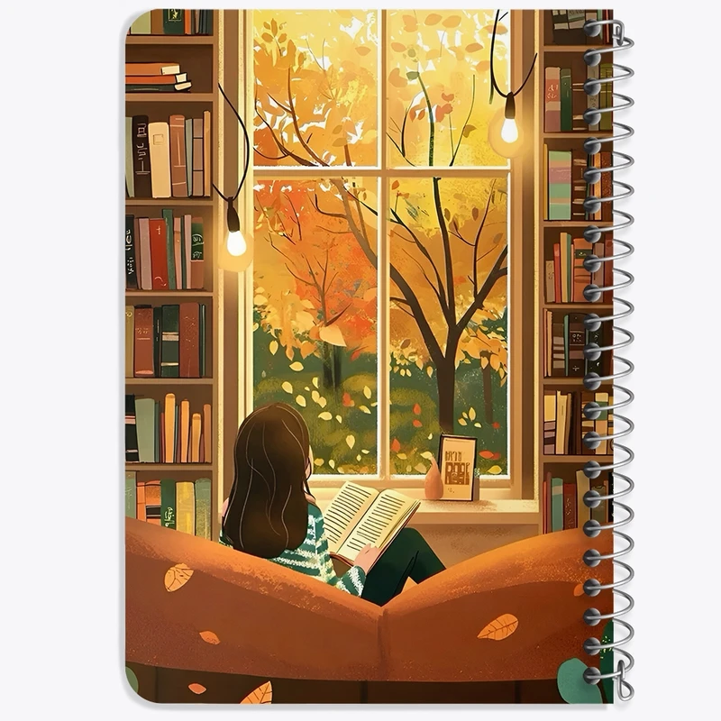 دفتر یادداشت 50 برگ خندالو طرح دختر کتابخوان کد F10976