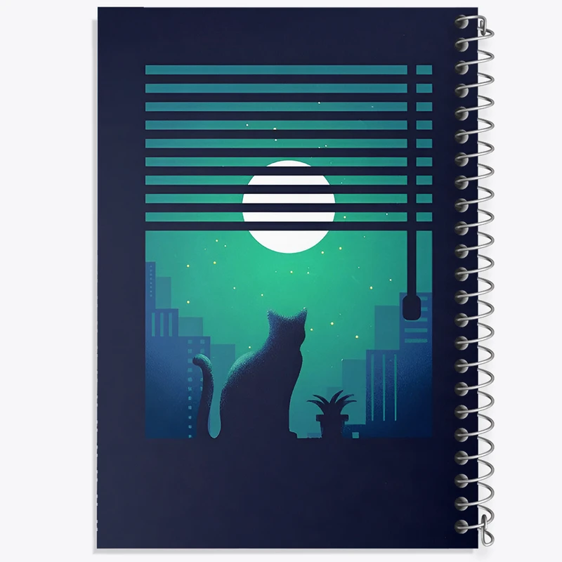 دفتر نقاشی 50 برگ خندالو طرح گربه و شب کد F8911