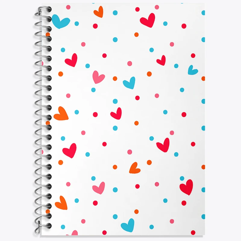 دفتر زبان 50 برگ خندالو مدل دو خط طرح پترن قلبی کد N6654