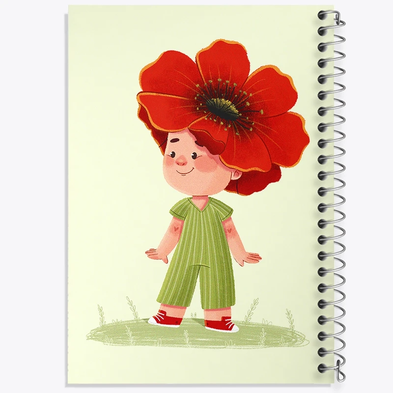 دفتر طراحی 50 برگ خندالو طرح دخترانه فانتزی کد 25729