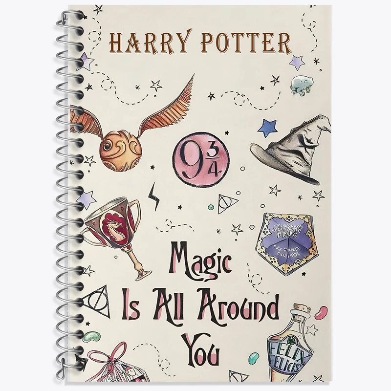 دفتر زبان 50 برگ خندالو مدل سه خط طرح هری پاتر (Harry Potter) کد F13631