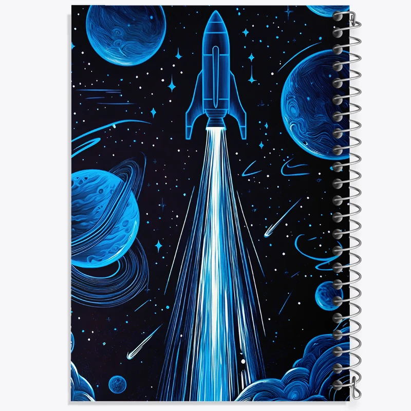 دفتر مشق 50 برگ خندالو طرح فضاپیما کد F10110
