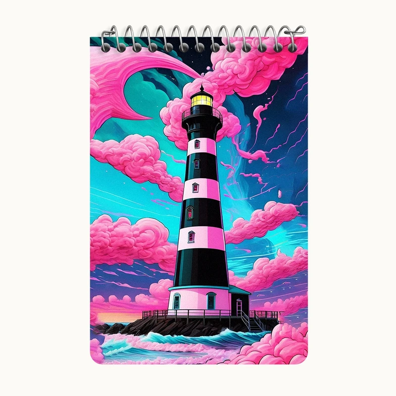 دفتر یادداشت 50 برگ خندالو طرح فانوس دریایی کد F8732