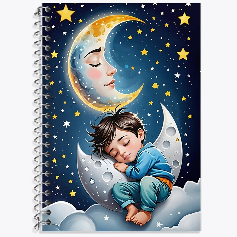 دفتر نت موسیقی 50 برگ خندالو طرح پسر بچه و ماه کد F11115