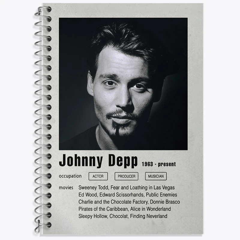دفتر نت موسیقی 50 برگ خندالو طرح جانی دپ (Johnny Depp) کد F11207