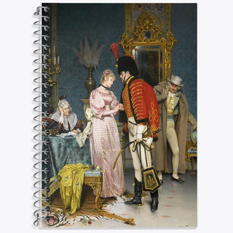 دفتر زبان 50 برگ خندالو مدل سه خط طرح نقاشی نامزدی اثر آرتورو ریچی کد F12167