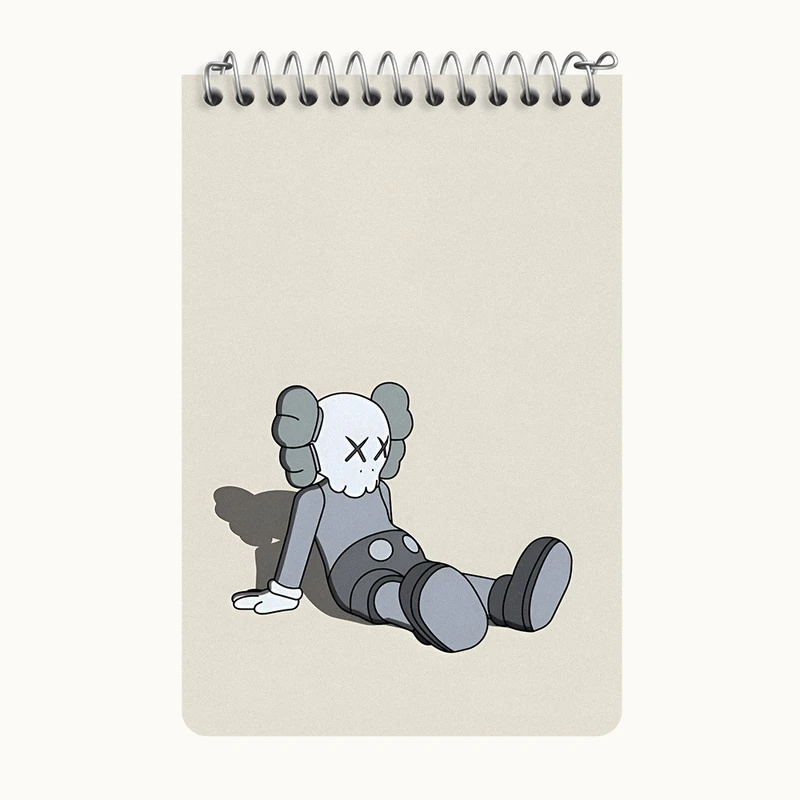 دفتر یادداشت 50 برگ خندالو طرح عروسک کاز (kaws) کد F3994