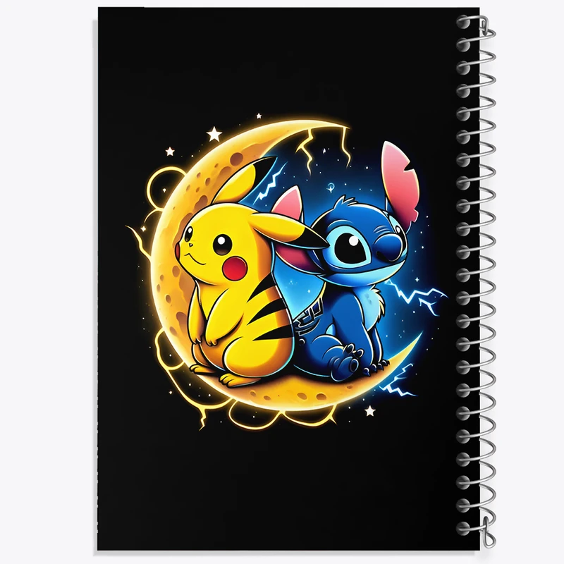 دفتر مشق 50 برگ خندالو طرح استیچ و پوکمون کد N6706