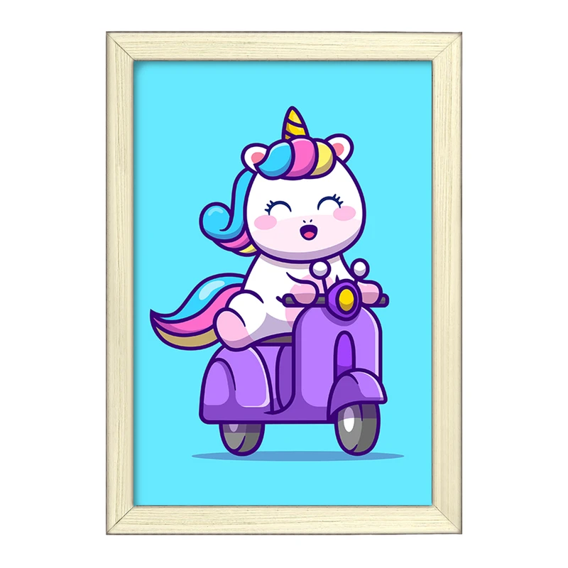 تابلو خندالو طرح اسب تک شاخ یونیکورن  کد 3824