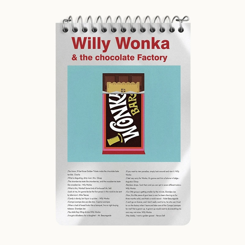 دفتر یادداشت 50 برگ خندالو طرح ویلی وانکا (Willy Wonka) کد F13815