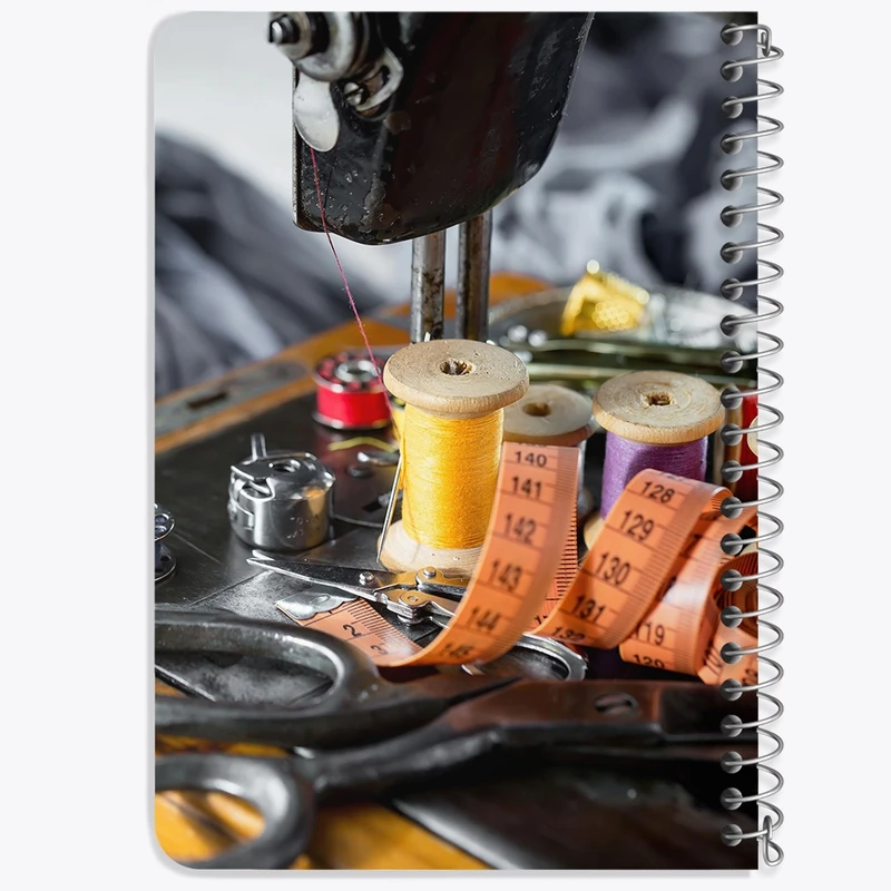دفتر یادداشت 50 برگ خندالو طرح خیاطی و چرخ خیاطی کد F1486