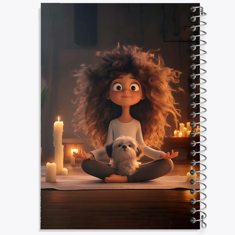 دفتر شطرنجی 50 برگ خندالو طرح دختر و مدیتیشن کد F8752