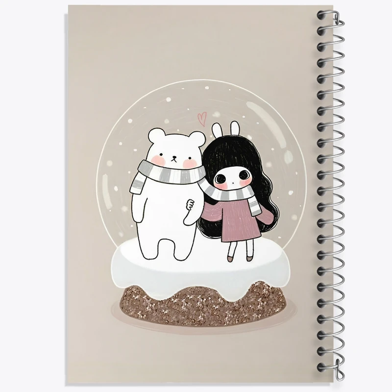 دفتر طراحی 50 برگ خندالو طرح دختر و خرس بامزه کد N5302